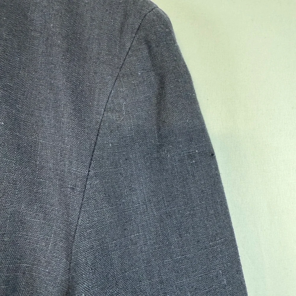 J. Crew Mens Navy Blue Linen Cotton Blend Blazer Sport Coat Jacket Size L‎ Y2K